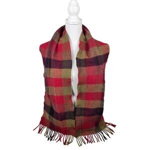 FOXFORD LAMBSWOOL SCARF – MADE IN IRELAND – MULTICOLOR PLAID – 100% WOOL – CLEAN